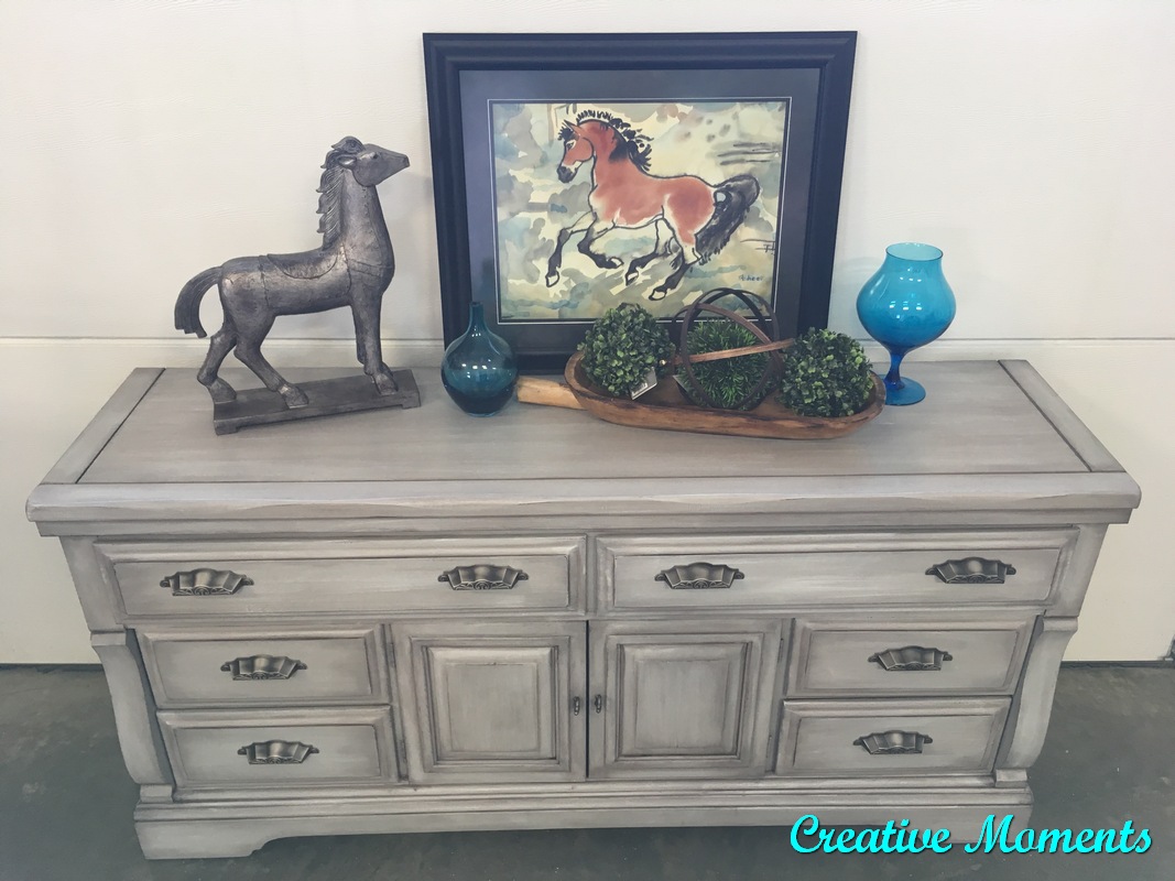 Rustic Grey Farmhouse Dresser