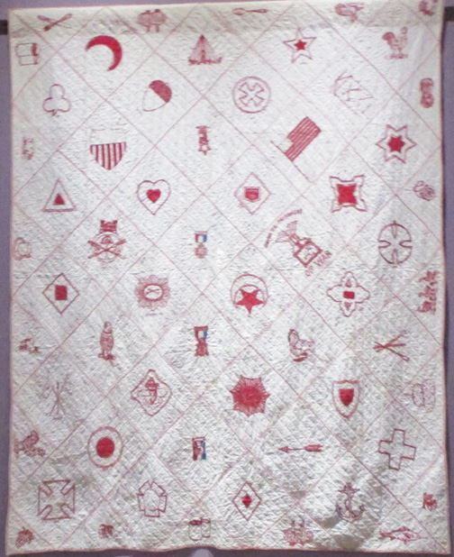 Civil War Quilts Two Redwork Quilts at the Pasadena History Museum