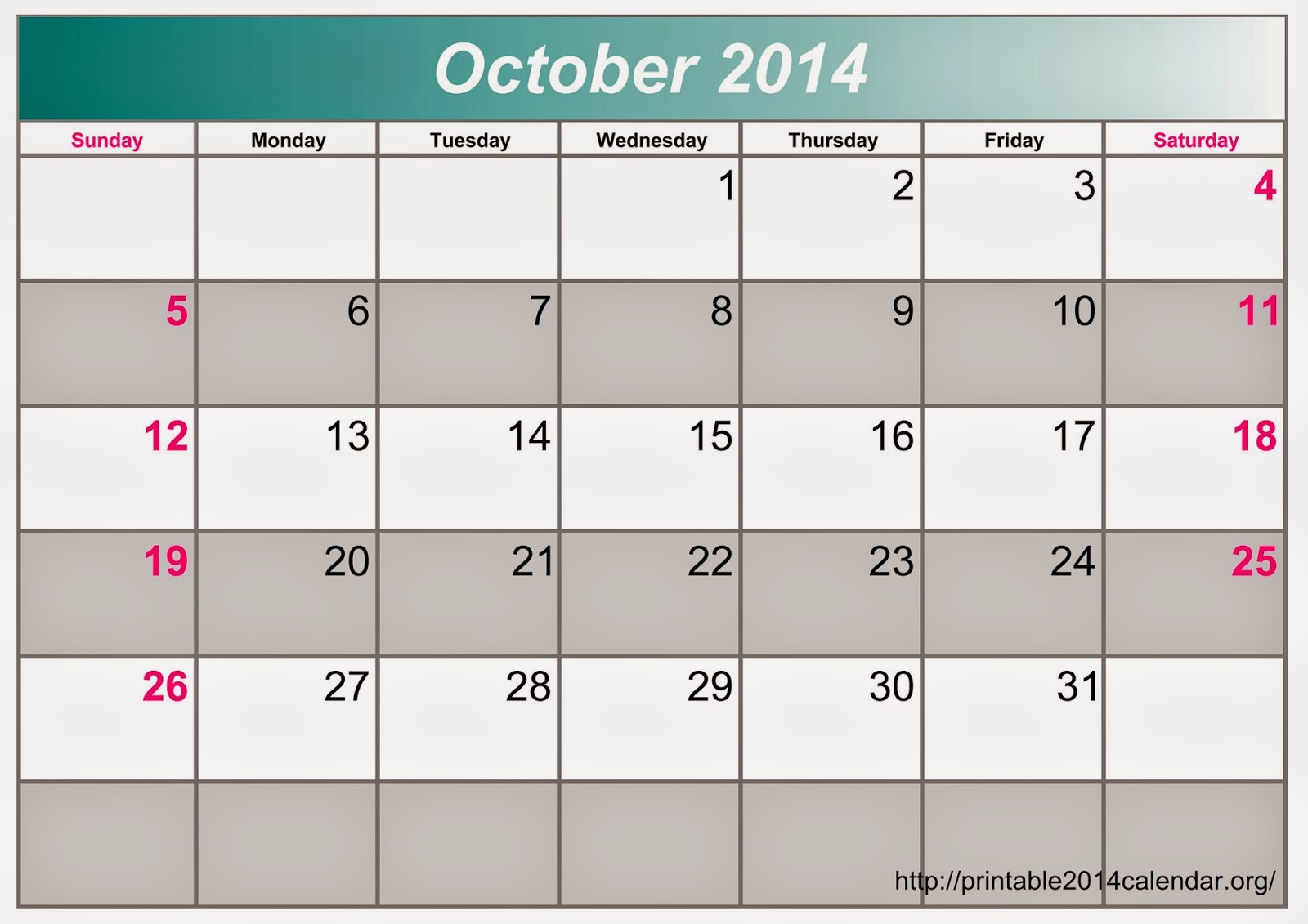 october+2014+calendar