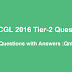 SSC CGL 2016 Tier 2 Question Paper with Answer keys Download Pdf