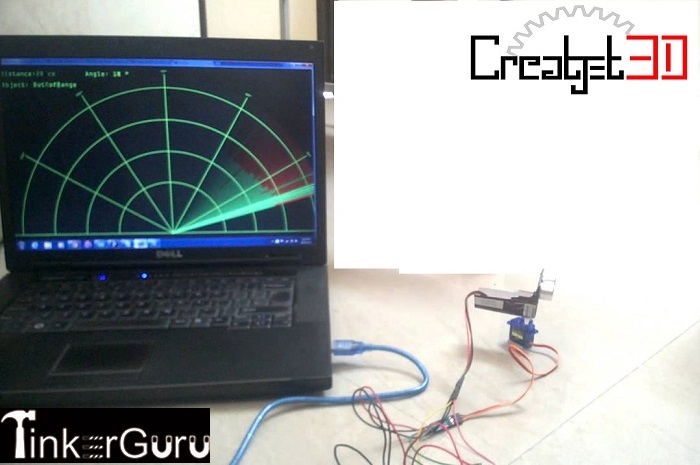 Radar System using Arduino and Ultrasonic sensor by Creatjet3d labs.