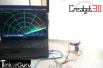 Radar System using Arduino and Ultrasonic sensor by Creatjet3d labs.
