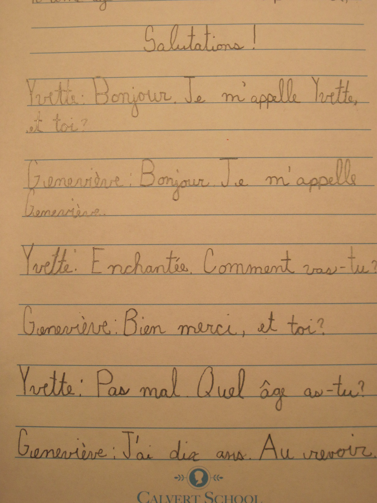 French Fun at Calvert: Mini Skits