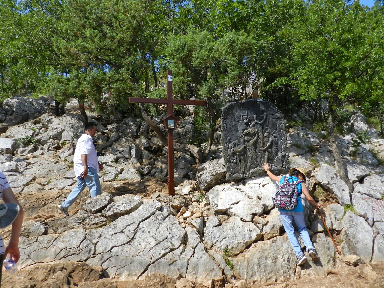 In front of the 13 Station of the Cross