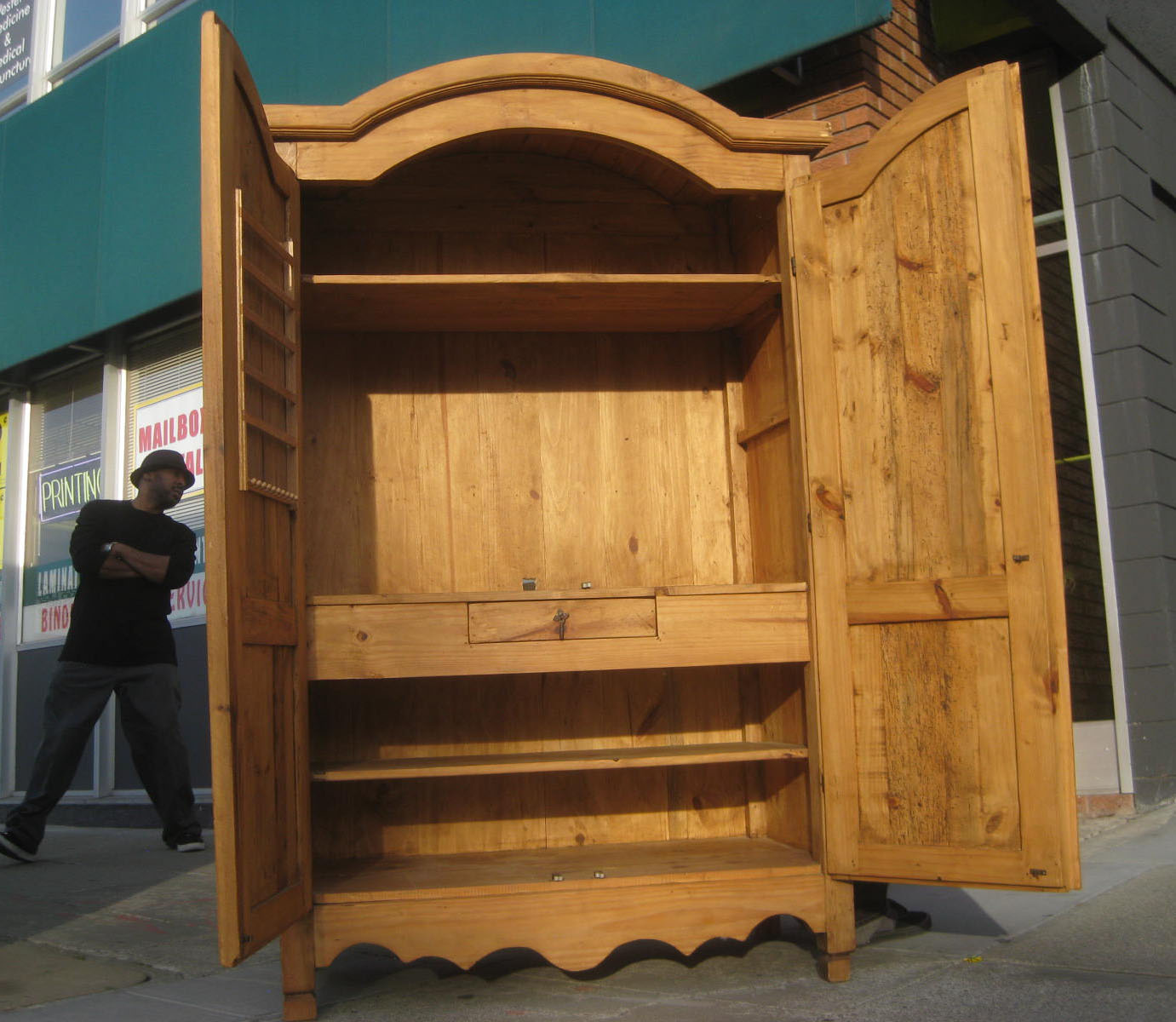 UHURU FURNITURE & COLLECTIBLES SOLD Mexican Pine Armoire 175