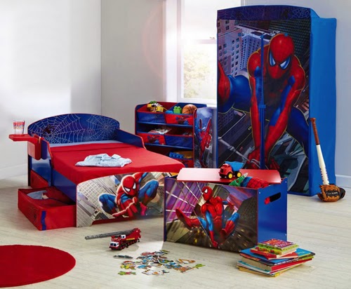    + Contoh Kamar tidur super keren tema spiderman untuk anak
laki-laki