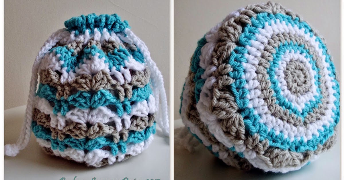 MICROCKNIT CREATIONS: CINDY Crochet Drawstring Bag FREE PATTERN