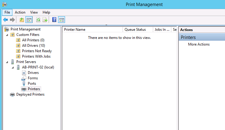 windows 2012 print server