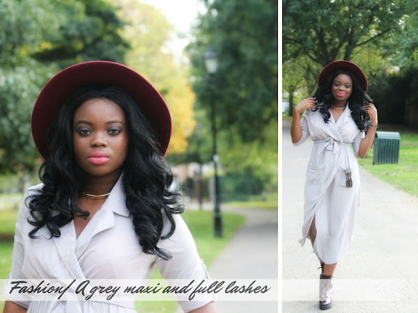 FASHION | THE GREY SLIT MAXI DRESS AND FULL LASHES FEATURING EBAY AND BROWHAUS