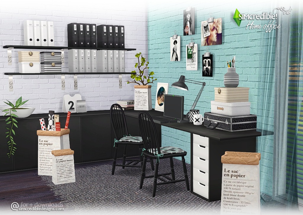Sims 4 CC's The Best Home Office by SIMcredible!