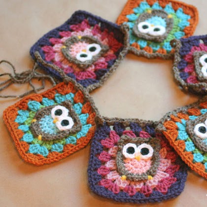 Owl Granny Square Crochet Pattern