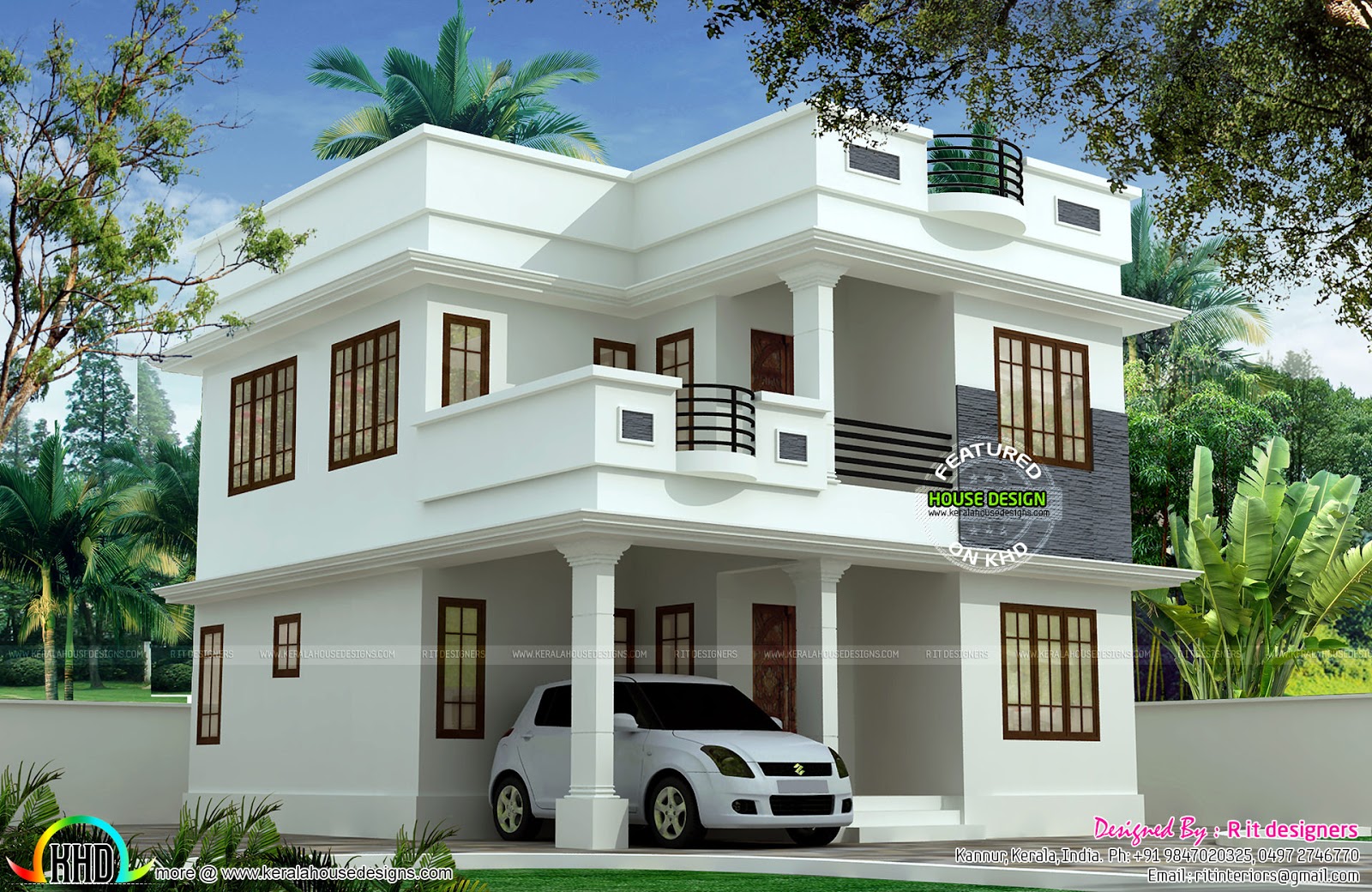 1897 sq ft cute double storied house Kerala home design 