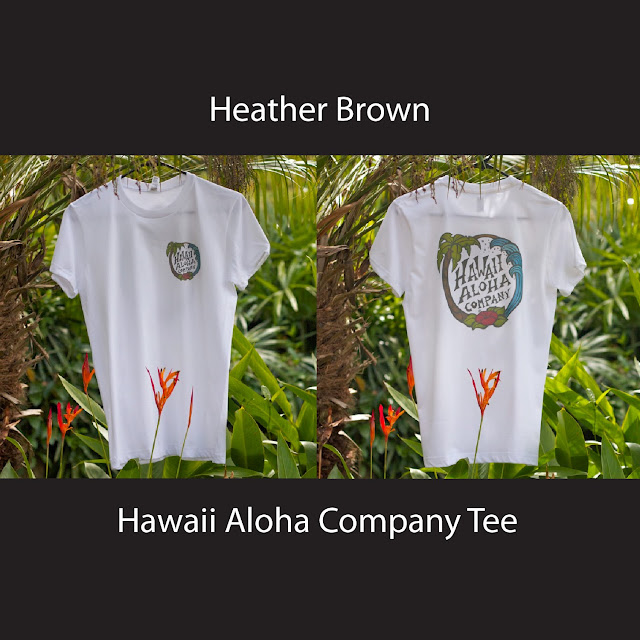 hawaii tee aloha mahalo h brown