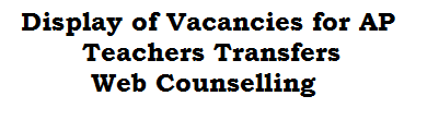 Display of Vacancies for AP Teachers Transfers Web Counselling