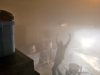 It got pretty steamy in Blane's garage.