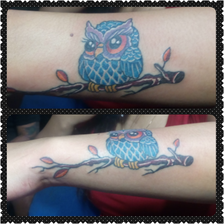 Owl tattoo color