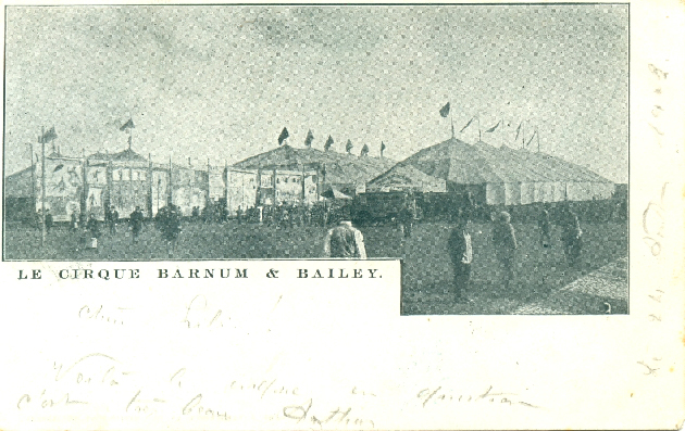 Les tentes et l'entrée du cirque Barnum et Bailey 1902