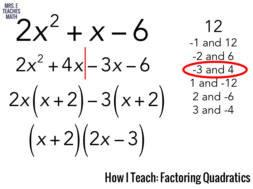 How I Teach Factoring Quadratics | Mrs. E Teaches Math