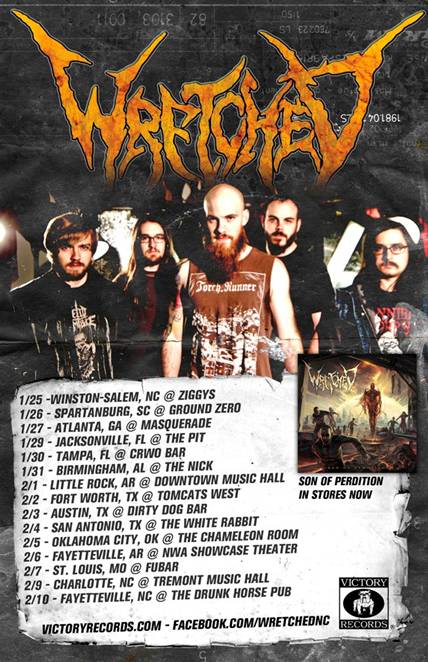 WRETCHED BEGIN HEADLINING TOUR THROUGHOUT SOUTHEAST BEFORE JOINING SOILWORK