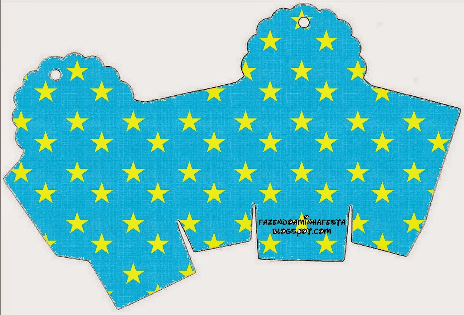 Little Stars in Light Blue: Free Party Printables. You can use this box for chocolates, candies or cupcakes.