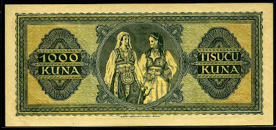 1000 Croatian Kuna banknote bill