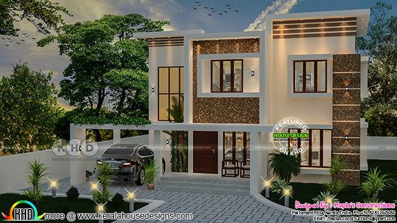 Flat roof style Kerala home design Flat roof style Kerala home design