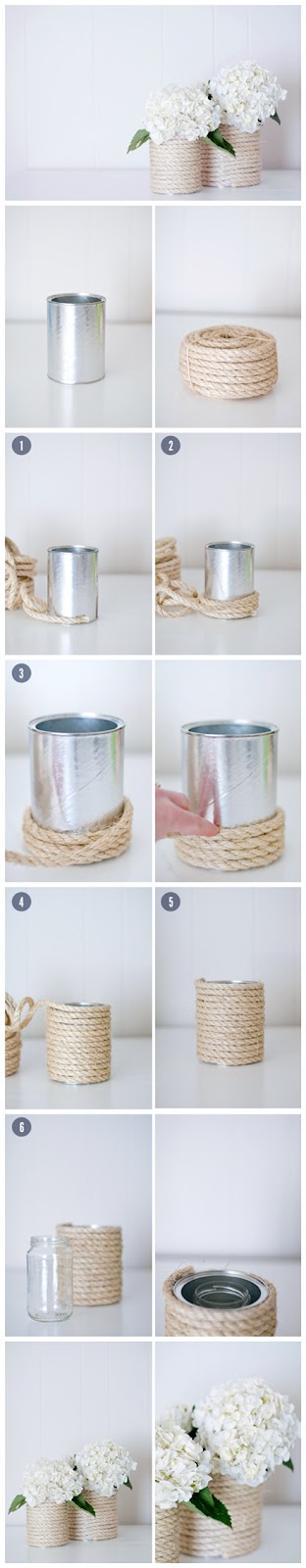 decorar un jarron con una cuerda