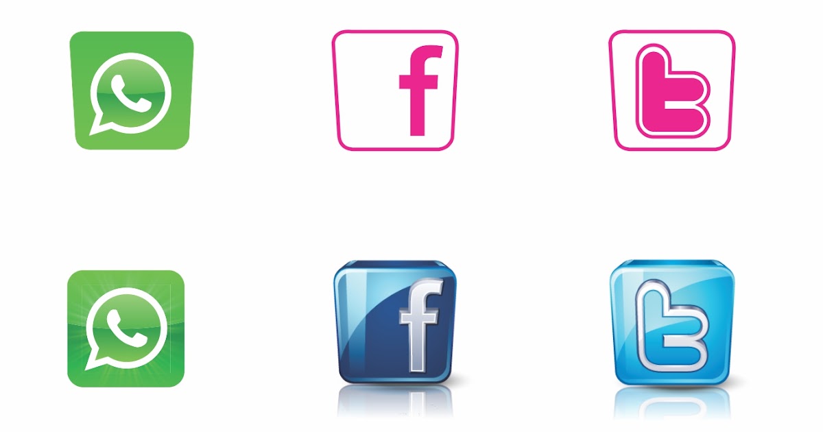 Cocorel: Logos Whatsapp, Facebook e Twitter vetorizados [.CDR | .AI]