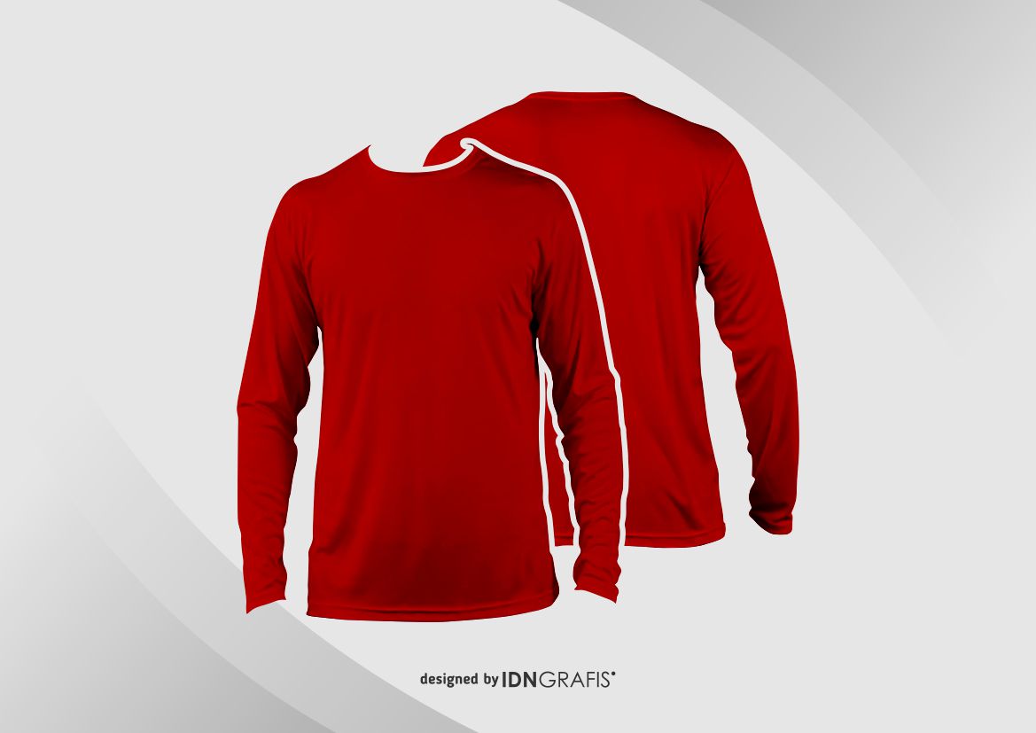 Download Mockup Kaos Raglan Lengan Panjang Cdr PSD Mockup Templates