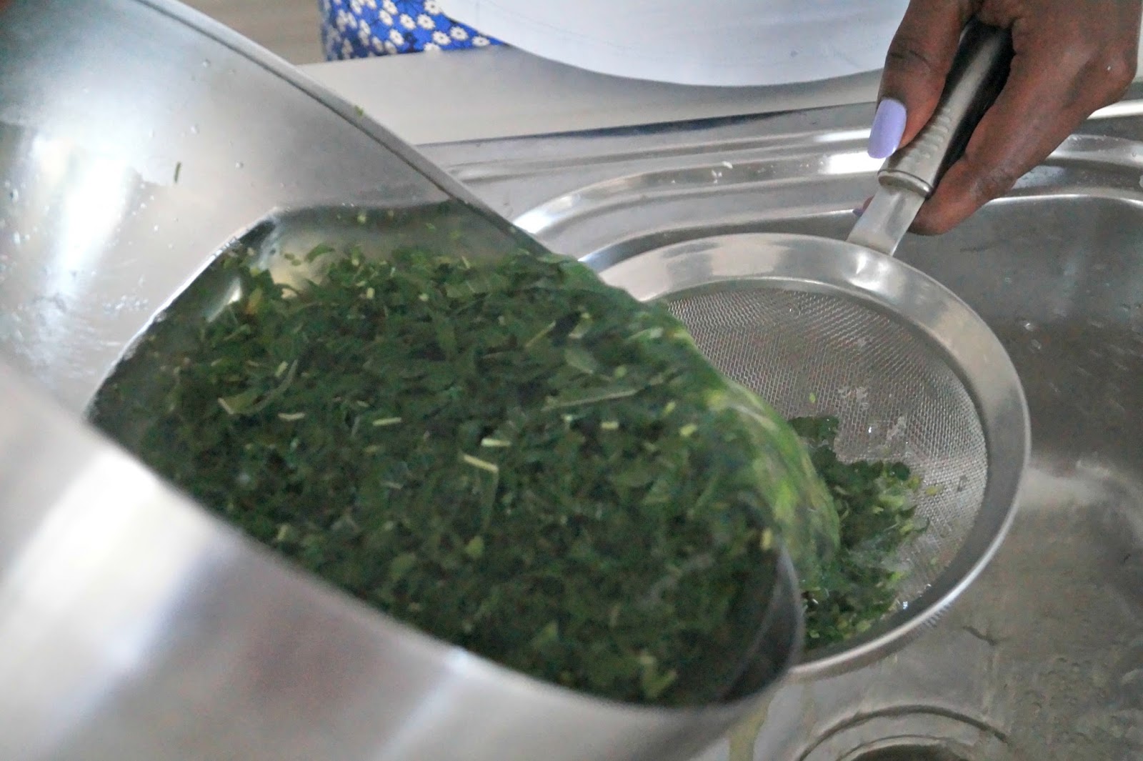 Basa Fillets Stuffed with Kalalu (Green) and Prawns Serve with Warm