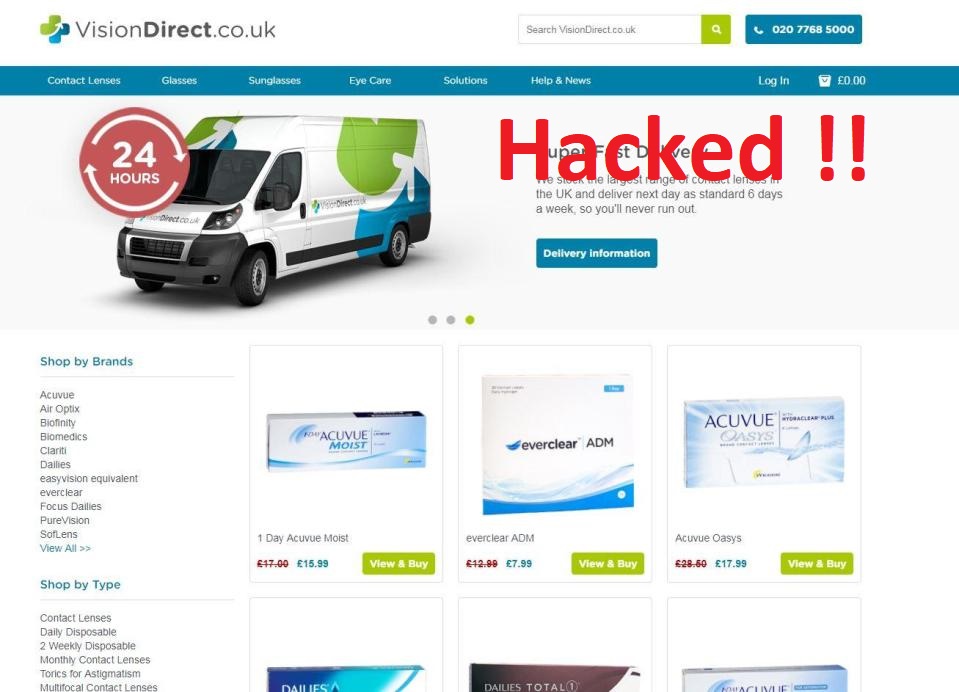 hackers attacked vision direct