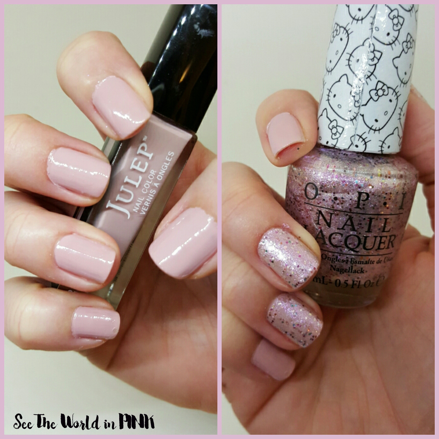 Julep "Helen" and OPI "Charmmy & Sugar" (Hello Kitty Collection)
