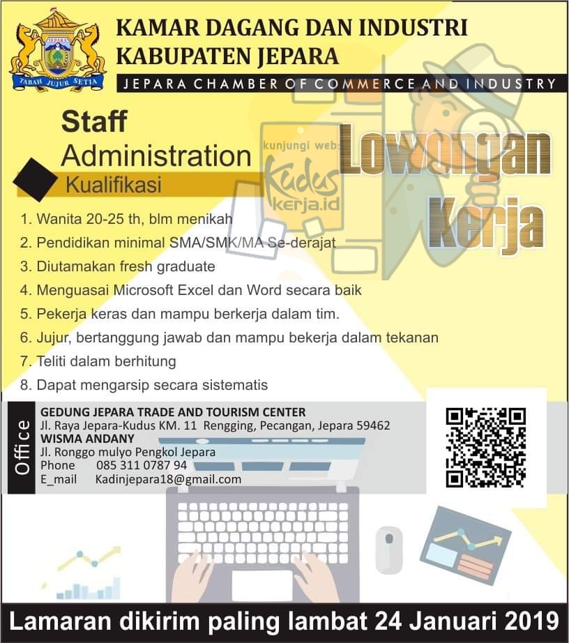 lowongan kerja Kamar Dagang Dan Industri Kabupaten Jepara bagian Staff