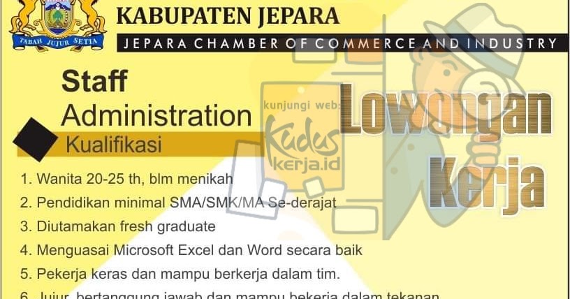 lowongan kerja Kamar Dagang Dan Industri Kabupaten Jepara bagian Staff