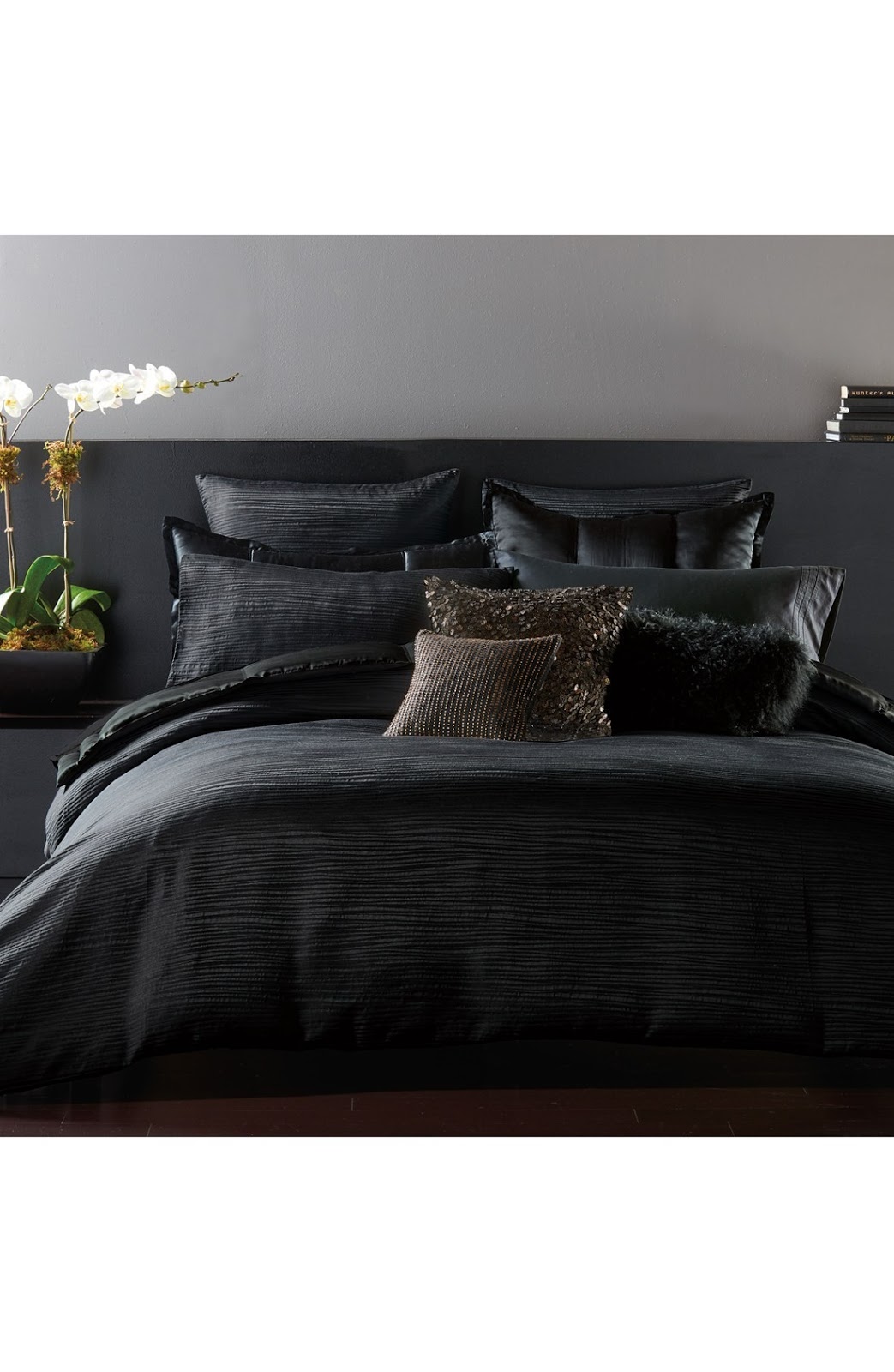 Donna karan home reflection ebony bedding collection