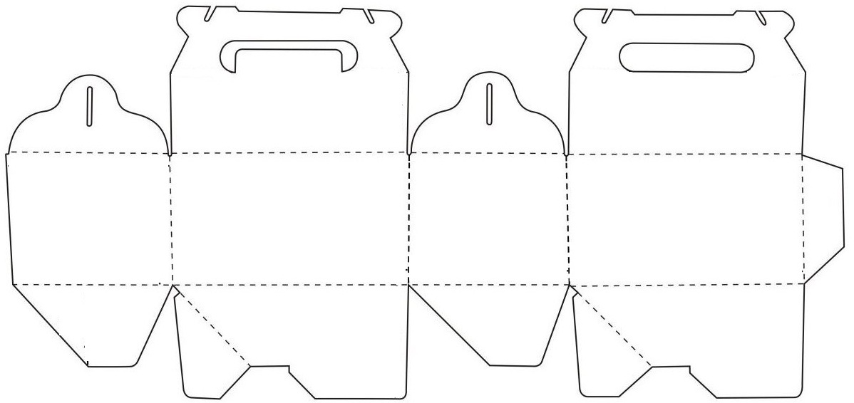 Схема чемодана из бумаги