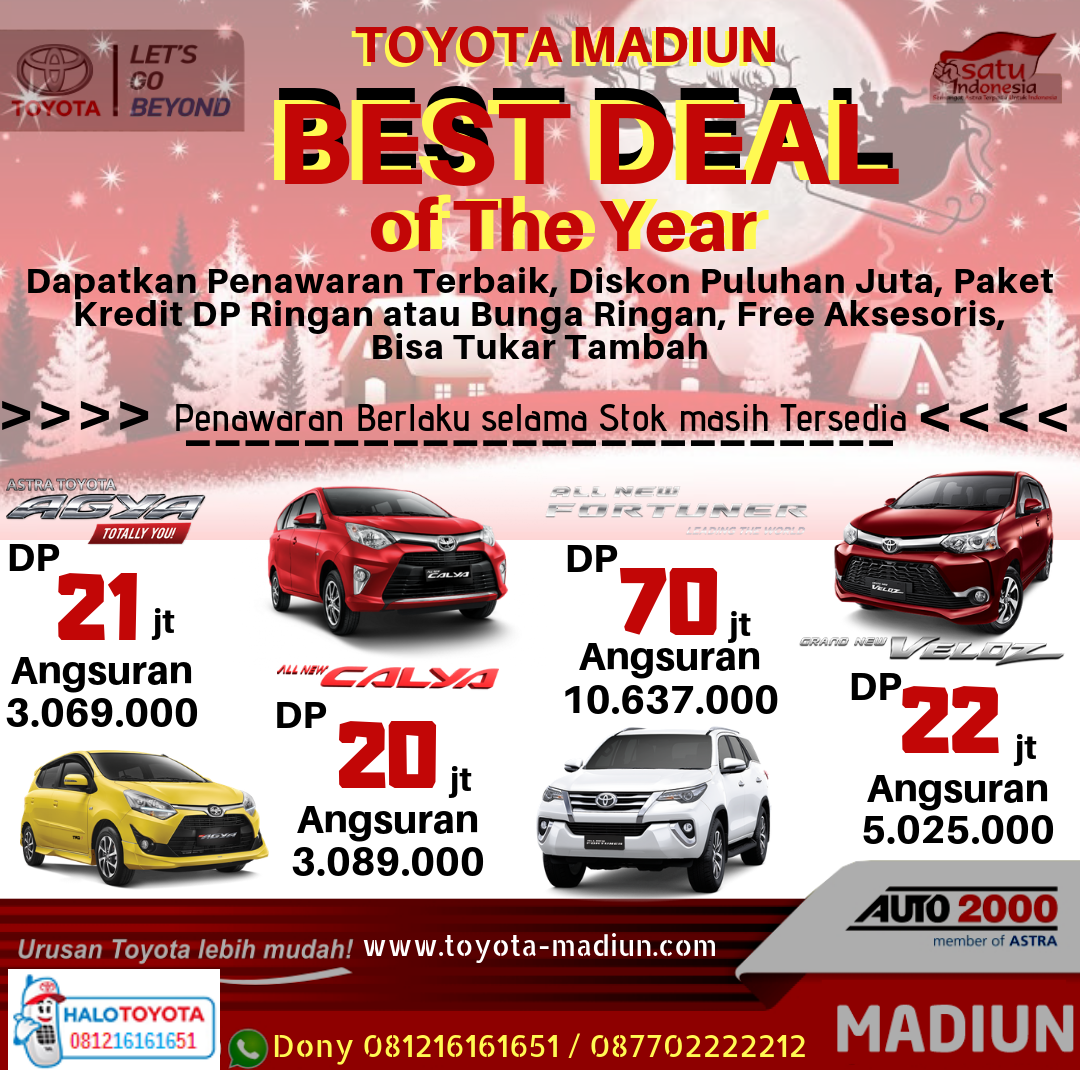 Best Deal Of The Year Toyota Madiun Harga Otr Dan Promo Kredit Terbaru