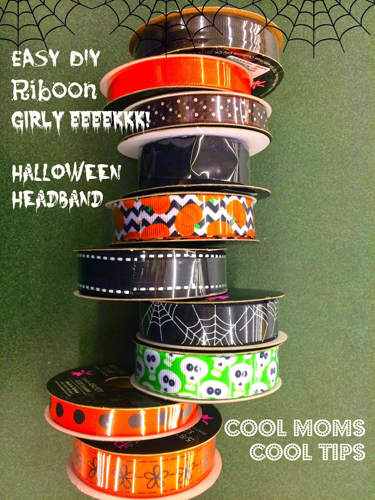 cool moms cool tips halloween headband for girls ribbon DIY