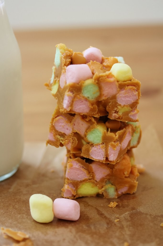 Butterscotch Peanut Butter Marshmallow Bars Beela Bakes