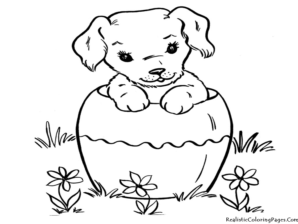 a coloring pages of a puppy - photo #30