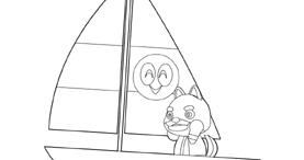 ぬりえ大好き！: ヨットのぬりえ