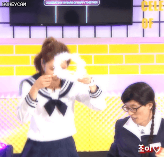 해피투게더 쟁반노래방 혜리,유라,하니,세정,소미.gif | 인스티즈