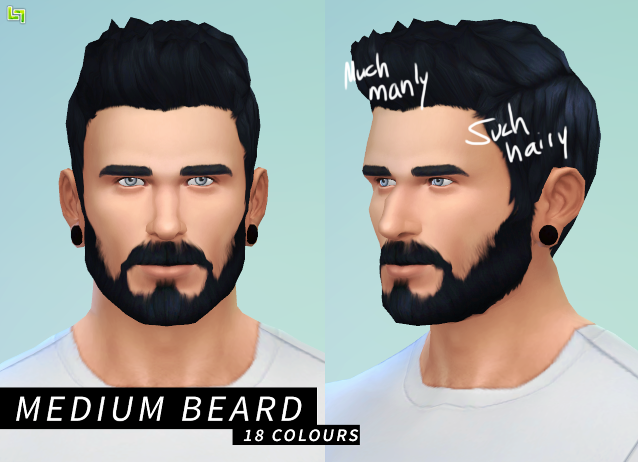 My Sims 4 Blog Medium Beard Darker Jaw Stubble 18 Colours By