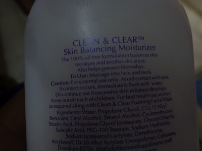 Clean & CLear Oil Free Moisturizer Review