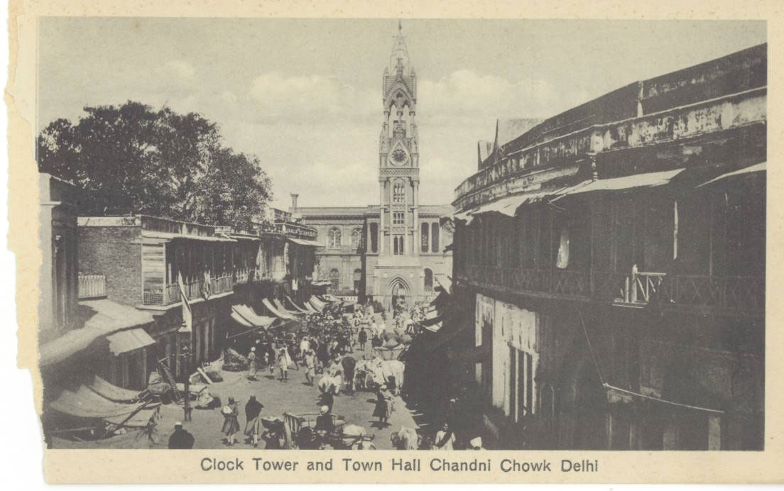 Clock Tower and Town Hall at Chandni Chowk in Delhi