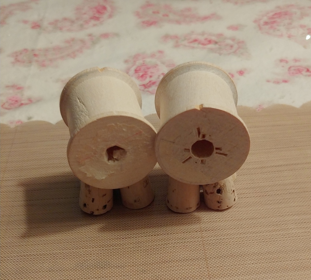 spools with corks