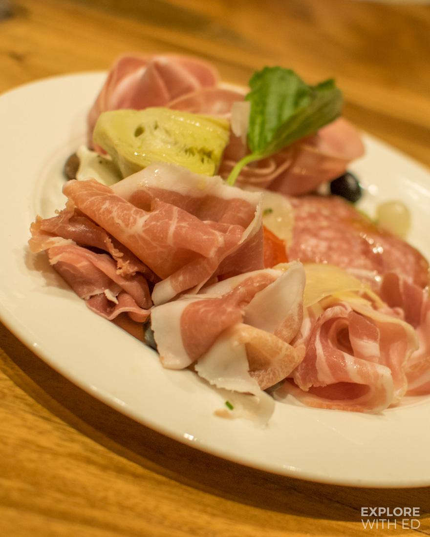 Cured meat platter from Manfredi's Italian Restaurant menu onboard Viking Sea