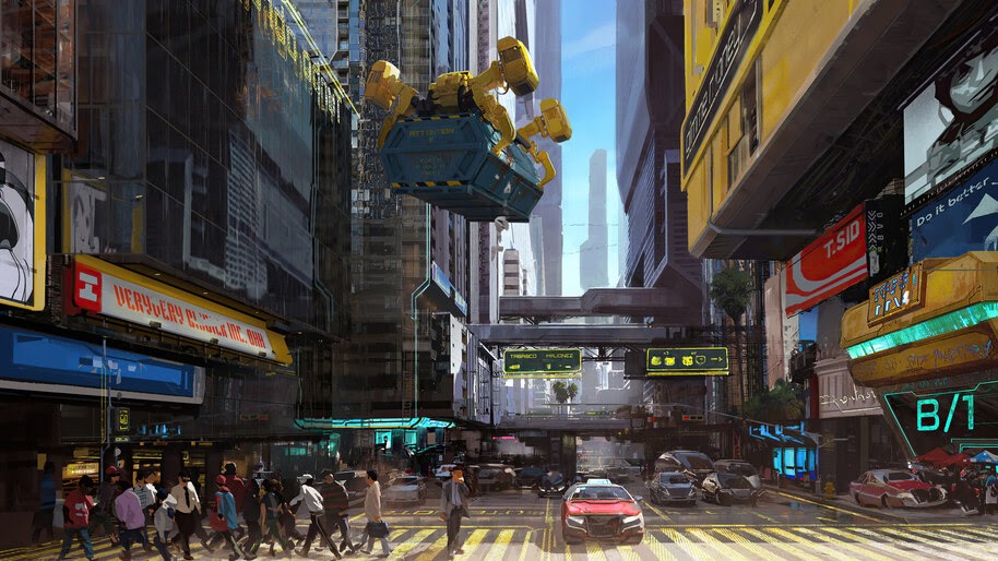 Cyberpunk 2077, City, Street, Buildings, 4K, #3.2257