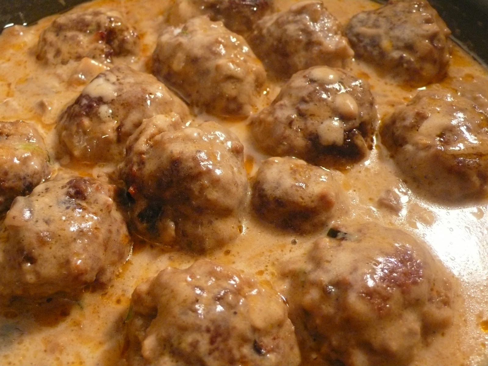 Joyously Domestic: Savory Meatballs in a Homemade Mushroom Soup Sauce