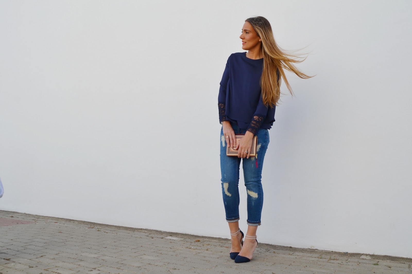 fantastic outfit tacones azul marino o